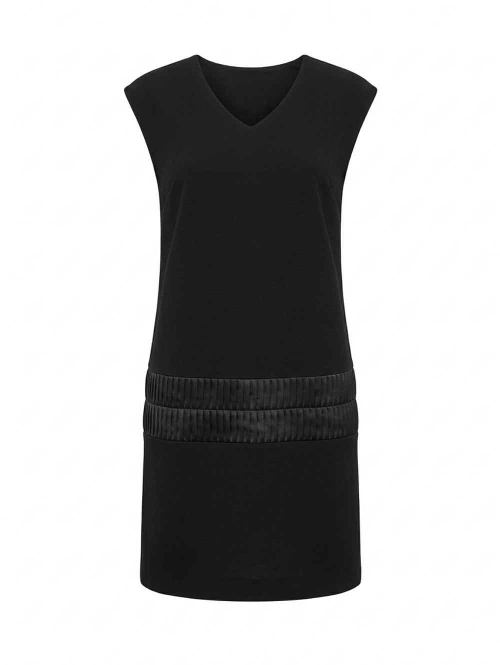 SKFK Skunkfunk Shift Dress Mini Black V-neck Cap Sleeve Recycled Stretch 2 LBD